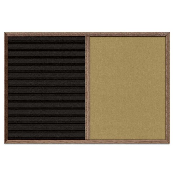 Enclosed Corkboard, 1 Door, 48"x36", 4" Fra, UV3423-SATIN-BLACK